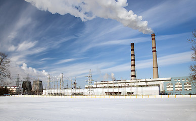 Image showing power plant in the winter  