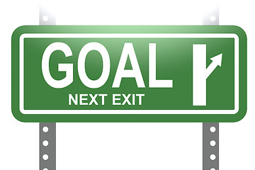 Image showing Goal green sign board isolated