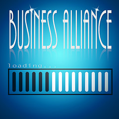 Image showing Blue loading bar with business alliance word