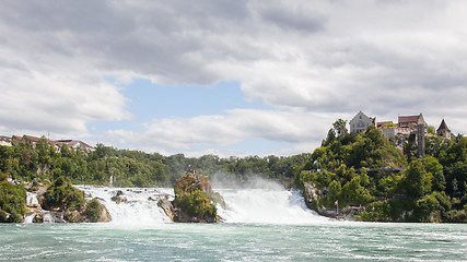 Image showing RHEINFALLS, SWITZERLAND - JULY 25, 2015: View to the biggest wat