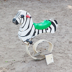 Image showing Spring zebra, outdoor toy for children