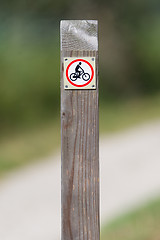 Image showing Forbidden to cycle