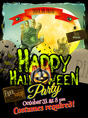 Image showing Happy Halloween Typographical Background. EPS 10