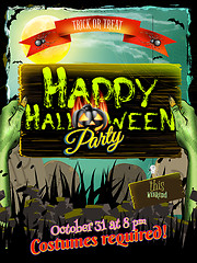 Image showing Halloween poster background. EPS 10