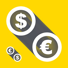 Image showing Vector dollar, euro icons. Signs set. Vector illustration.