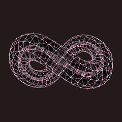 Image showing Infinity symbol. Abstract 3d design element, emblem, icon. 