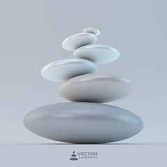 Image showing Spa stones. Vector 3d illustration.