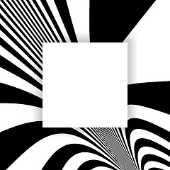 Image showing Black and white abstract striped background. Optical Art. 