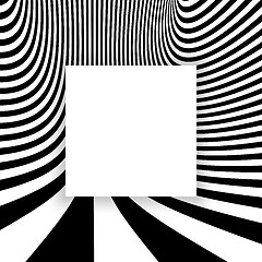 Image showing Black and white abstract striped background. Optical Art. 