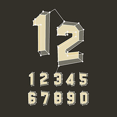 Image showing 3D number icons. Vector set. 