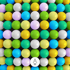 Image showing Abstract technology background with balls. Spheric pattern. 