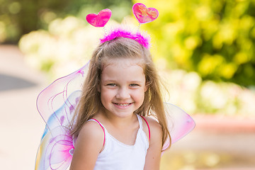 Image showing Happy four-year girl playing in fairy