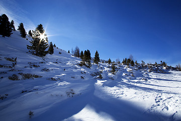 Image showing Snowy mountain landscape in the Austrian Alps