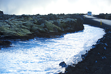 Image showing Shuttle service to the  geothermal bath Blue Lagoon