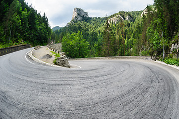 Image showing Curved road in Bicaz Canyon, Romania