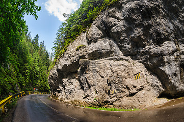 Image showing Curved road in Bicaz Canyon, Romania