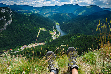 Image showing Summer hiking in the mountains