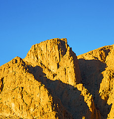 Image showing in todra africa morocco the atlas dry mountain