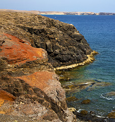 Image showing water  coastline and summer in el golfo lanzarote 