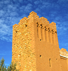 Image showing africa  in histoycal maroc  old construction  and the blue cloud