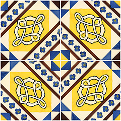 Image showing Traditional Portuguese glazed tiles