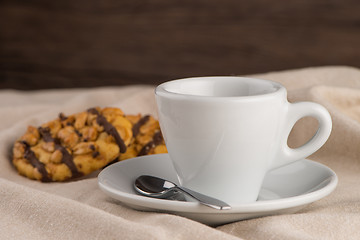 Image showing White coffee cup with coffee