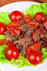 Image showing Roasted beef and mushrooms