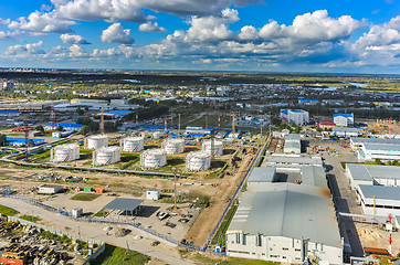 Image showing Aerial view on oil pumping station. Tyumen. Russia