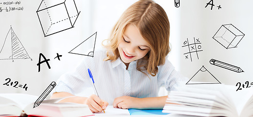 Image showing student girl studying at school