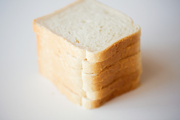 Image showing close up of white toast bread on table