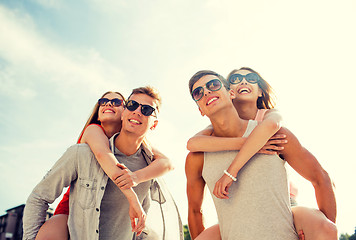 Image showing smiling couple having fun in city