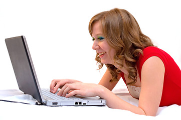 Image showing Laptop girl