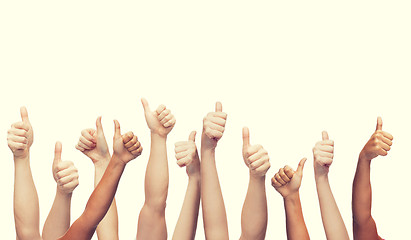 Image showing human hands showing thumbs up