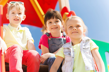 Image showing group of happy kids on children playground