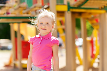 Image showing happy little girl on children playground