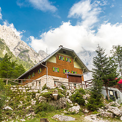 Image showing Aljaz Lodge in the Vrata Valley, Slovenia.