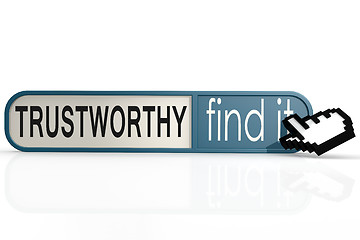 Image showing Trustworthy word on the blue find it banner 