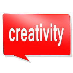 Image showing Creativity word on red speech bubble