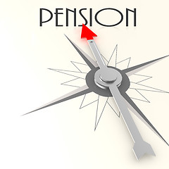 Image showing Compass with pension word