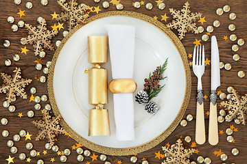 Image showing Christmas Dinner Place Setting