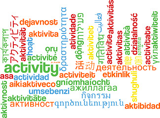 Image showing Activity multilanguage wordcloud background concept