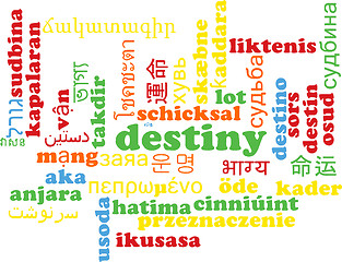 Image showing Destiny multilanguage wordcloud background concept