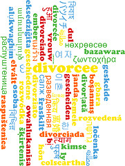 Image showing Divorcee multilanguage wordcloud background concept