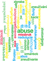 Image showing Abuse multilanguage wordcloud background concept