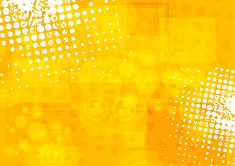 Image showing Bright orange grunge tech background