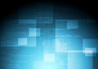 Image showing Abstract blue tech vector background with code