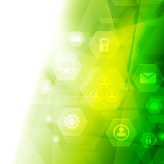 Image showing Abstract bright green tech background