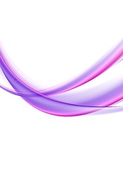 Image showing Purple smooth blurred waves on white background