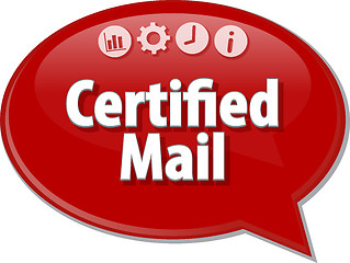 Image showing Certified Mail  Business term speech bubble illustration