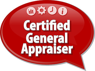 Image showing Certified General Appraiser Business term speech bubble illustra